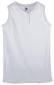 Girls Sleeveless 2-Button V-Neck Softball Jersey