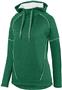Womens, Scuba shaped 3 piece hood, Tonal Heather Hoodie DARK GREEN/WHITE Primary