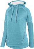Womens, Scuba shaped 3 piece hood, Tonal Heather Hoodie AQUA/WHITE Primary