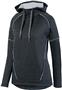 Womens, Scuba shaped 3 piece hood, Tonal Heather Hoodie BLACK/WHITE Primary