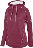 Womens, Scuba shaped 3 piece hood, Tonal Heather Hoodie MAROON/WHITE Primary