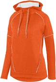 Womens, Scuba shaped 3 piece hood, Tonal Heather Hoodie ORANGE/WHITE Primary