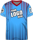 Custom Sublimated V-Neck Jersey - Unisex "Rays" Cool Performance Tee