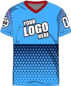 Custom Sublimated V-Neck Jersey - Unisex "Triangles" Cool Performance Tee