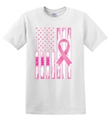 Epic Adult/Youth Pink Ribbon Flag Cotton Graphic T-Shirts