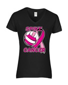 Epic Ladies Spike Cancer V-Neck Graphic T-Shirts