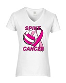 Epic Ladies Spike Cancer V-Neck Graphic T-Shirts