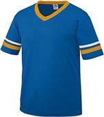Adult Short Sleeve Stripe Sports Jerseys (AXL,AL,AM -Kelly), (AM -Royal) ROYAL/GOLD/WHITE Primary