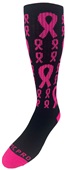 Over-The-Calf Breast Cancer Pink Ribbon & Little Ribbon Socks PAIR