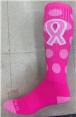 Over-The-Calf Breast Cancer Polka Dot Ribbon Socks PAIR