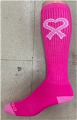 Over-The-Calf Breast Cancer Heart Ribbon Socks PAIR