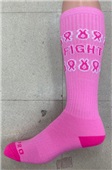 Over-The-Calf Breast Cancer Fight 2 Ribbon Stripes Socks PAIR