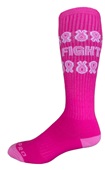 Over-The-Calf Breast Cancer Fight 2 Ribbon Stripes Socks PAIR