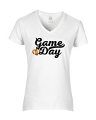 Epic Ladies FB Heart Game Day V-Neck Graphic T-Shirts