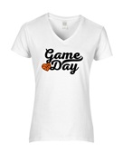 Epic Ladies Game Day Basketball Heart V-Neck Graphic T-Shirts