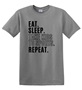 Epic Adult/Youth Eat Sleep Kids Sports Repeat Blk Cotton Graphic T-Shirts