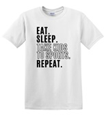 Epic Adult/Youth Eat Sleep Kids Sports Repeat Blk Cotton Graphic T-Shirts