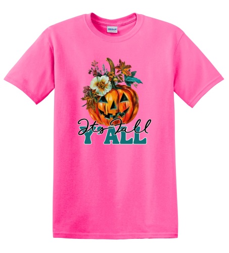 Epic Adult/Youth Its Fall Yall Pumpkin Autumn Cotton Graphic T-Shirts. Free shipping.  Some exclusions apply.