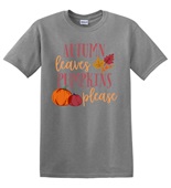 Epic Adult/Youth Fall Autumn Leaves Pumpkins Please Cotton Graphic T-Shirts