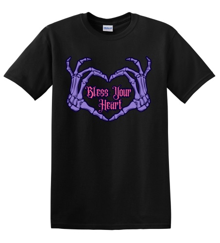 Epic Adult/Youth Bless Your Heart Goth Skeleton Hands Cotton Graphic T-Shirts. Free shipping.  Some exclusions apply.