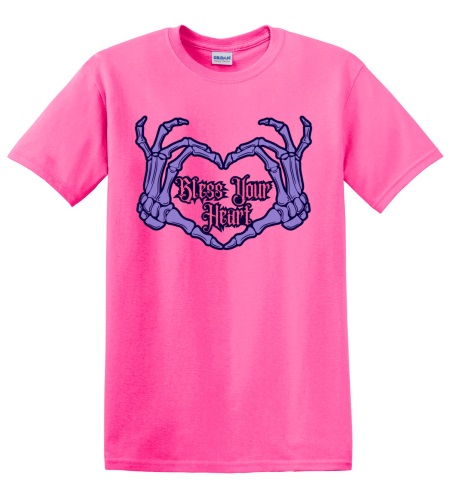 Epic Adult/Youth Bless Your Heart Goth Skeleton Hands Cotton Graphic T-Shirts. Free shipping.  Some exclusions apply.