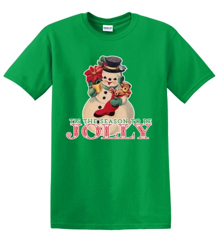 Epic Adult/Youth Tis the Season to be Jolly Snowman Cotton Graphic T-Shirts. Free shipping.  Some exclusions apply.