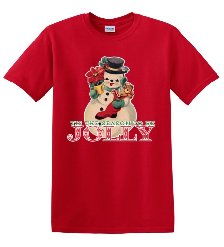 Epic Adult/Youth Tis the Season to be Jolly Snowman Cotton Graphic T-Shirts. Free shipping.  Some exclusions apply.