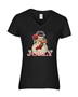 Epic Ladies Tis the Season to be Jolly Snowman V-Neck Graphic T-Shirts