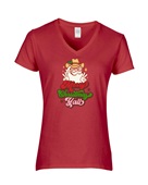 Epic Ladies Merry Christmas Yall Cowboy Santa V-Neck Graphic T-Shirts