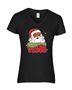 Epic Ladies Christmas Vibes Hippie Santa Peace V-Neck Graphic T-Shirts