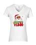 Epic Ladies Christmas Vibes Hippie Santa Peace V-Neck Graphic T-Shirts