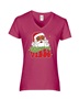 Epic Ladies Christmas Vibes Hippie Santa Peace V-Neck Graphic T-Shirts