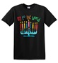 Epic Adult/Youth Hanukkah Oy to the World Menorah Cotton Graphic T-Shirts