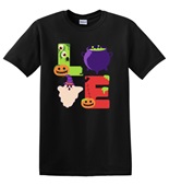 Epic Adult/Youth Halloween LOVE Creepy Ghost Bats Pumpkin Cotton Graphic T-Shirts