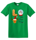 Epic Adult/Youth Christmas LOVE Cookie Snowman Tree Santa Cotton Graphic T-Shirts