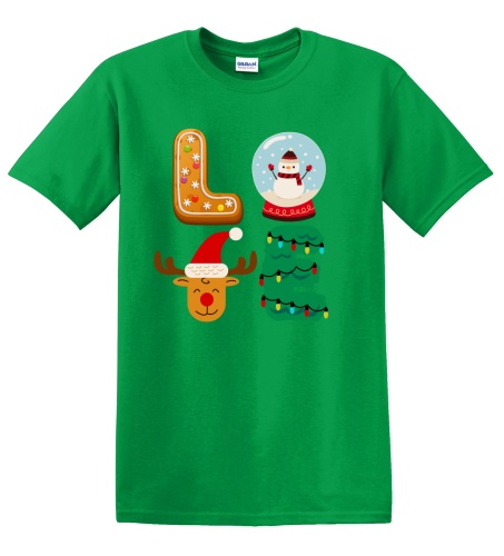 Epic Adult/Youth Christmas LOVE Cookie Snowman Tree Santa Cotton Graphic T-Shirts. Free shipping.  Some exclusions apply.
