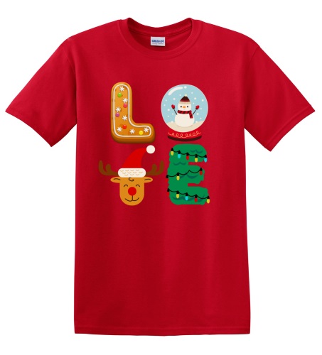 Epic Adult/Youth Christmas LOVE Cookie Snowman Tree Santa Cotton Graphic T-Shirts. Free shipping.  Some exclusions apply.