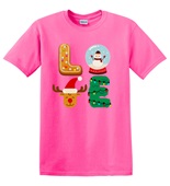 Epic Adult/Youth Christmas LOVE Cookie Snowman Tree Santa Cotton Graphic T-Shirts