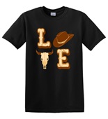 Epic Adult/Youth Western LOVE Country Cowboy Cotton Graphic T-Shirts