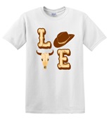 Epic Adult/Youth Western LOVE Country Cowboy Cotton Graphic T-Shirts