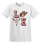 Epic Adult/Youth Pink Western LOVE Country Cowboy Cotton Graphic T-Shirts