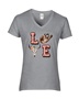Epic Ladies Pink Western LOVE Country Cowboy V-Neck Graphic T-Shirts