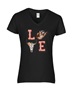 Epic Ladies Pink Western LOVE Country Cowboy V-Neck Graphic T-Shirts
