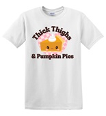 Epic Adult/Youth Thick Thighs & Pumpkin Pies Gains Cotton Graphic T-Shirts