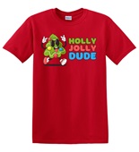 Epic Adult/Youth Holly Jolly Dude Christmas Tree Cotton Graphic T-Shirts
