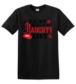 Epic Adult/Youth I Can Get You On Naughty List Black Cotton Graphic T-Shirts