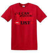 Epic Adult/Youth I Can Get You On Naughty List Black Cotton Graphic T-Shirts