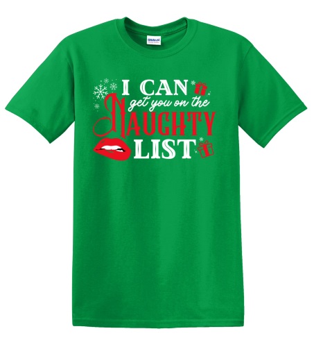 Epic Adult/Youth I Can Get You On The Naughty List White Cotton Graphic T-Shirts. Free shipping.  Some exclusions apply.