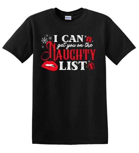 Epic Adult/Youth I Can Get You On The Naughty List White Cotton Graphic T-Shirts. Free shipping.  Some exclusions apply.