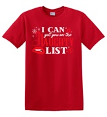 Epic Adult/Youth I Can Get You On The Naughty List White Cotton Graphic T-Shirts